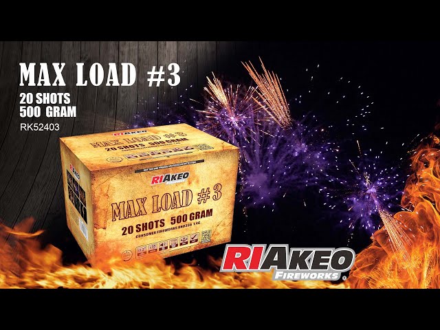 USA 1.4G CAKE “MAX LOAD#3” 20 shots RK52403 | RIAKEO FIREWORKS