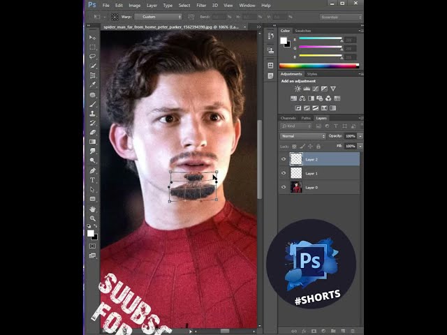 HOW TO ADD REALISTIC MUSTACHE AND BEARD IN PHOTOSHOP #shorts