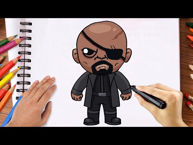 #Drawing #for #kids How to Draw Nick Fury | The Avengers - Drawing for kid - How to draw