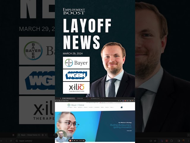 LAYOFF NEWS: Bayer Announces Job Cuts, WGBH RIF, Xilio Therapeutics Layoff #jobs #careers #business