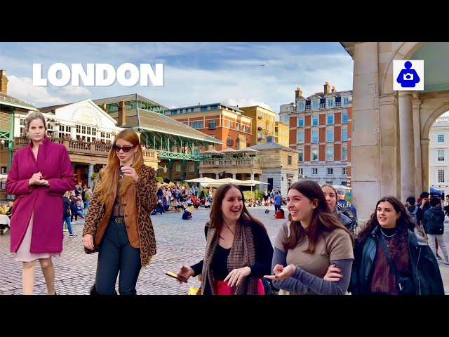 Central London Autumn Walk 🇬🇧 Piccadilly, Leicester Square to COVENT GARDEN | Walking tour 4K HDR