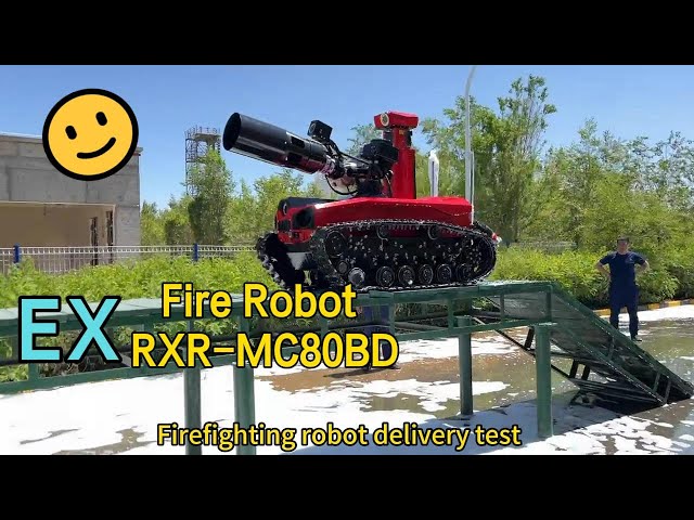 Delivery test of EX firefighting robot RXR-MC80BD for Fire Department