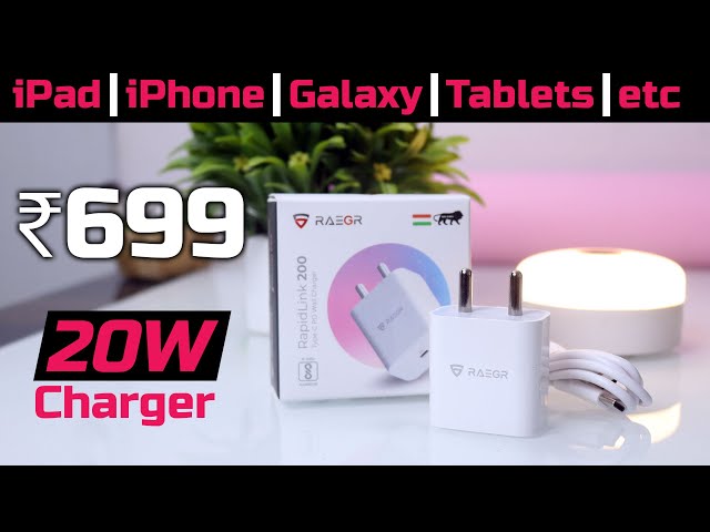 20W Fast Charger for iPhones, iPad, Android Phones 🔥 iPhone Charger Under 699 🔥 RAEGR RapidLink 200