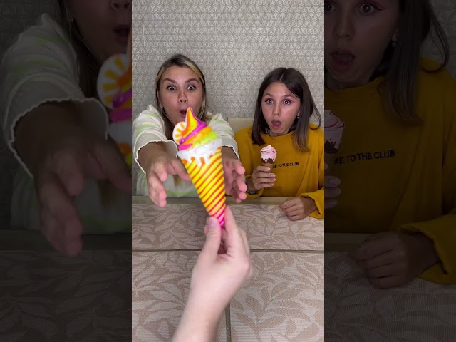 Choose food challenge 😂 Did she know the little ice cream was real? 😳 #shorts Best video by Hmelkofm