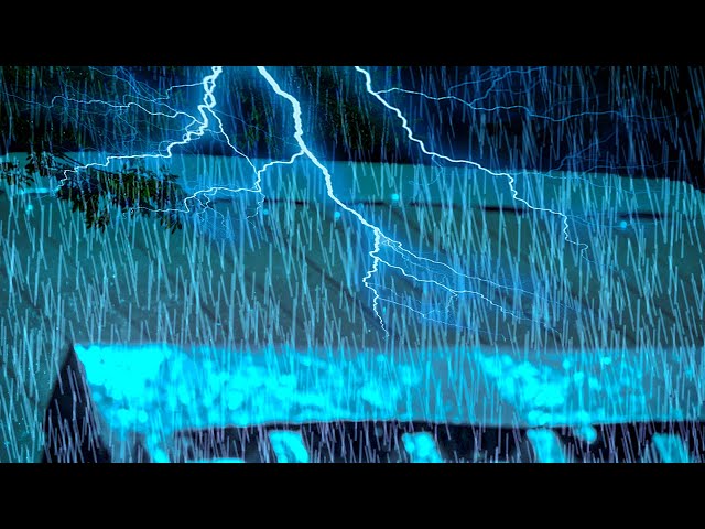 Real Rain & Thunderstorm Sounds for Sleep, Relax, Study | Heavy Rain on Old Roof & Powerful Thunder