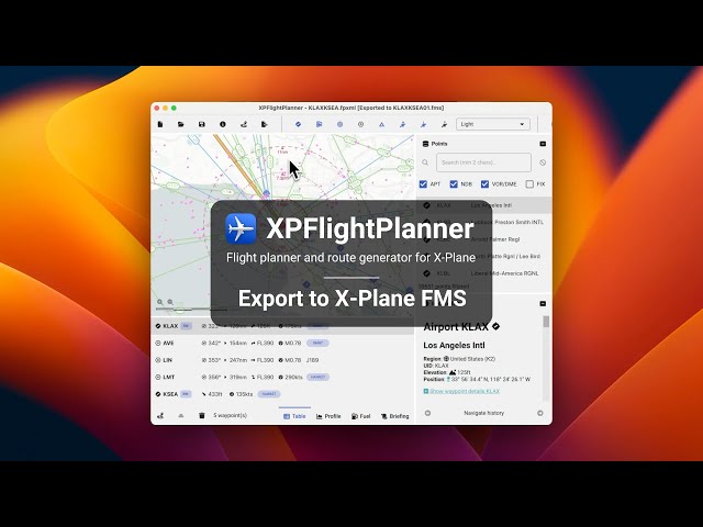 Export flight plan to X-Plane FMS
