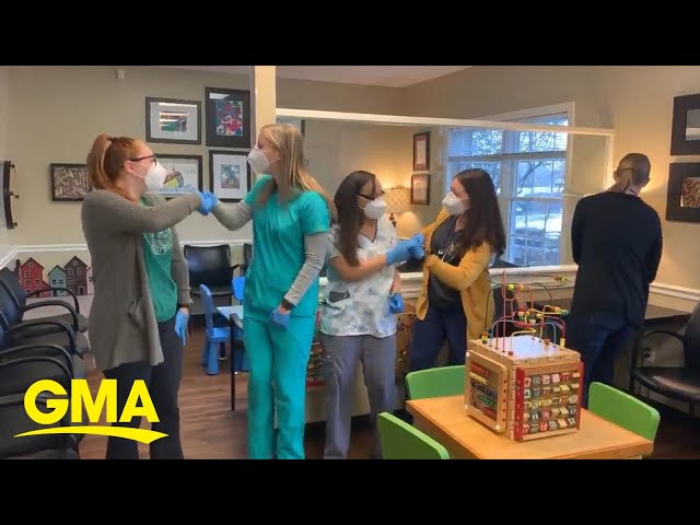 Nurses sing a 'Frozen 2' song while demonstrating coronavirus contact safety l GMA Digital