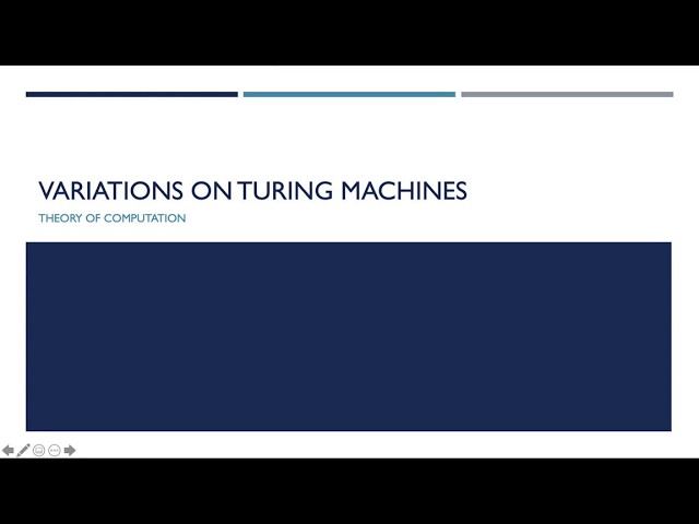 Theory of Computation Video 22 - Variations On the Standard Turing Machine
