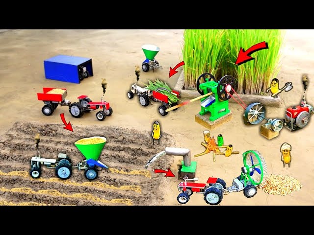 Mini Tractor transporting|tractor making sugarcane juice press machine science project| @KeepVilla