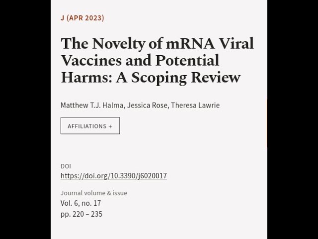 The Novelty of mRNA Viral Vaccines and Potential Harms: A Scoping Review | RTCL.TV
