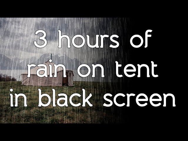 🎧 ☁ Rain on tent in black screen dark screen high quality white noise ASMR