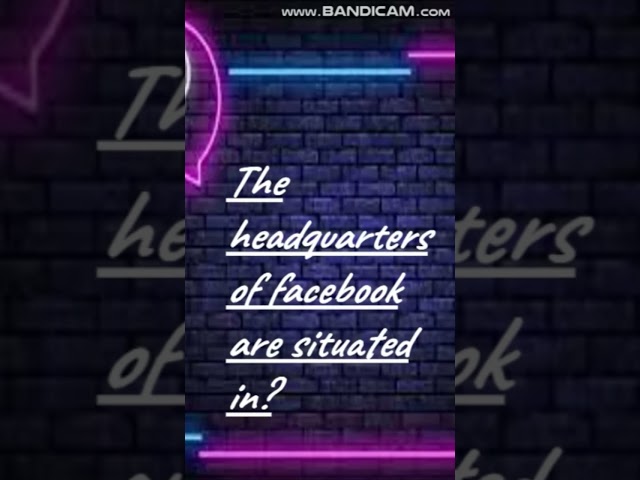 The headquarters of facebook are situated in? #viral #trending #shorts #facebook #highlights