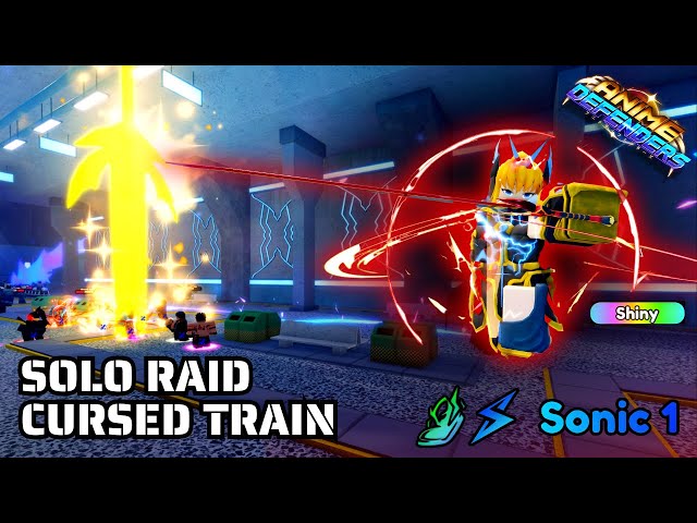 Solo NEW Raid *CURSED TRAIN* with ☆ Warrior Queen  in Anime Defenders Roblox 🇮🇩