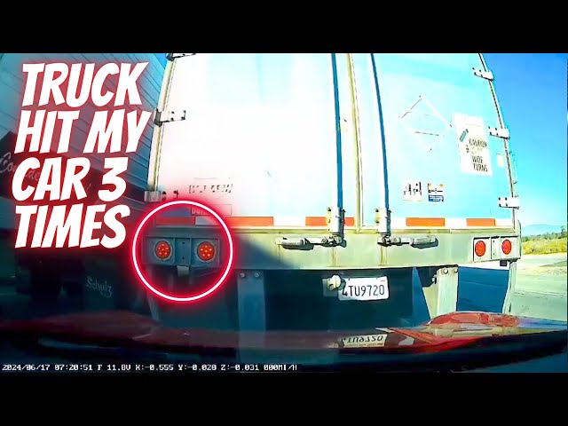 TRUCK HIT MY  CAR 3 TIMES --- Bad drivers & Driving fails - learn how to drive #1169