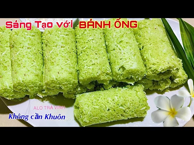 Tuyệt chiêu làm Bánh Ống Lá Dứa chỉ 1 miếng Lá Chuối- Pandan leaf cake