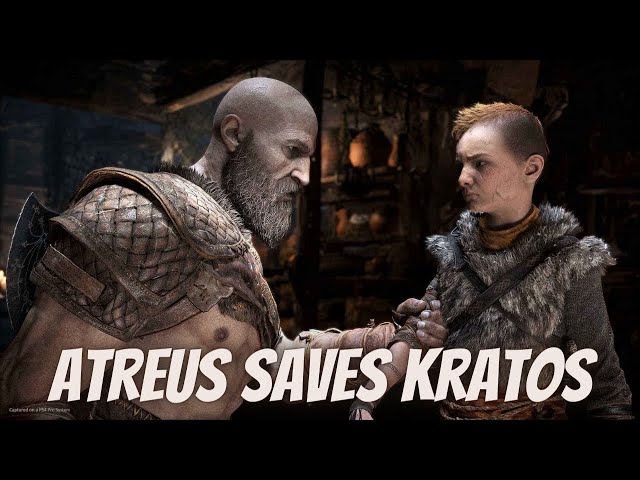 Atreus saves Kratos from Light of Alfheim