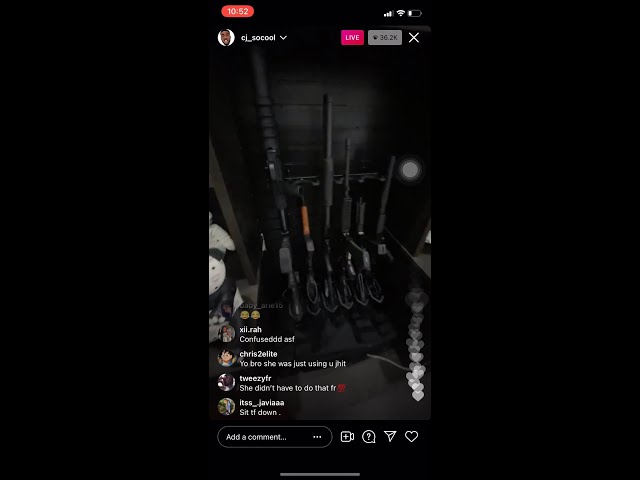 Cj So Cool shows GUNS on live