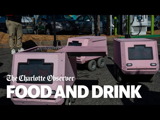 Geoffrey: A Pink Heart-Shape Eyed Robot That Delivers Coffee In Charlotte