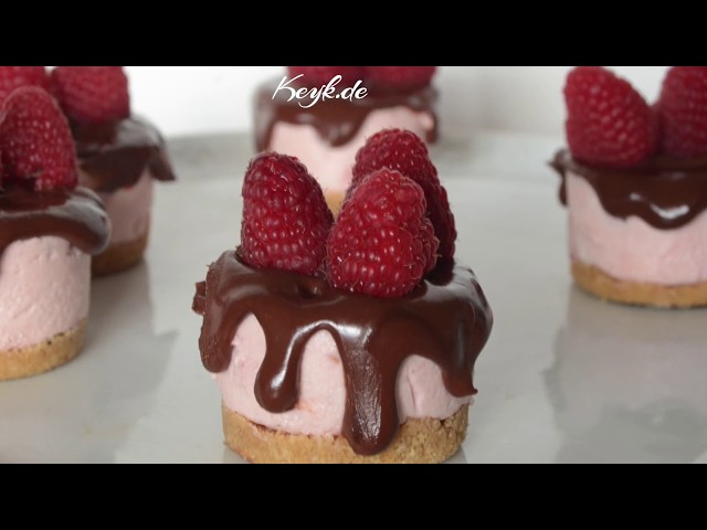 No Bake white chocolate raspberry mini cheesecakes - without gelatine