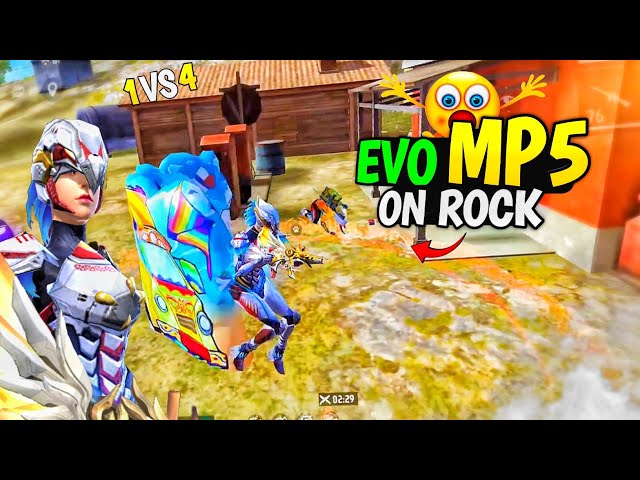 Evo Mp5 On Rock 🔥 Solo Vs Squad 🤯 Garena Free Fire