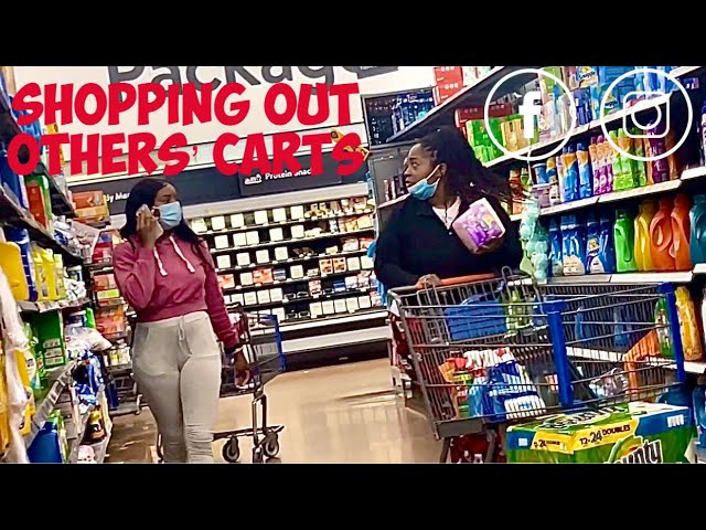 SHOPPING OUT OF OTHER PEOPLES CARTS PRANK | WALMART | DETROIT EDITION!