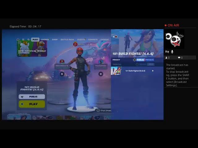 Live PS4 Broadcast  1v1 for gift in the item shop