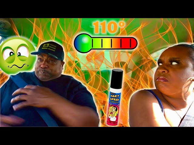 Spraying “FART SPRAY” in the car with the heat blasting!! *hilarious*