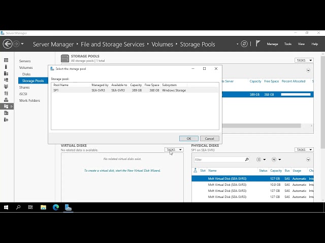 Implement Storage Spaces on Windows Server 2022