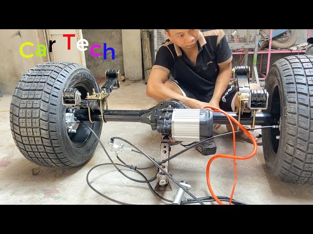 Homemade electric vehicle with cargo box - part 1: 1500W rear axle set
