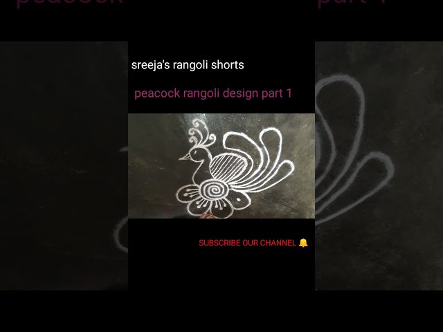 peacock rangoli 🦚 PART 1 #shorts #rangoli