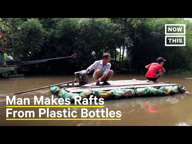 Farmer Makes Boat Out of Discarded Plastic Bottles