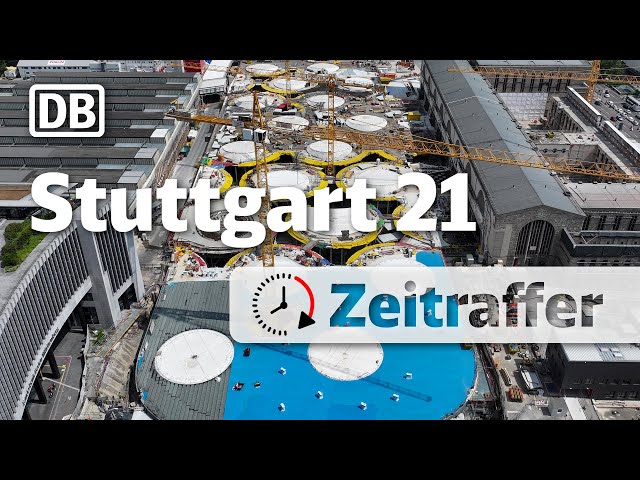 Stuttgart 21: Zeitraffer Talquerung 2022/2023 – Alle Kelchstützen betoniert