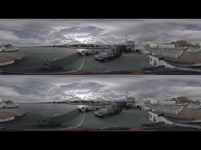 Crimea, Sevastopol, Ferry crossing, Monument to Sunken Ships, Hrafska prystan Ukraine 3D 360 footage