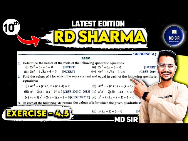 RD Sharma Class 10 Chapter 4 | Quadratic Equations | Exercise 4.5 Solutions