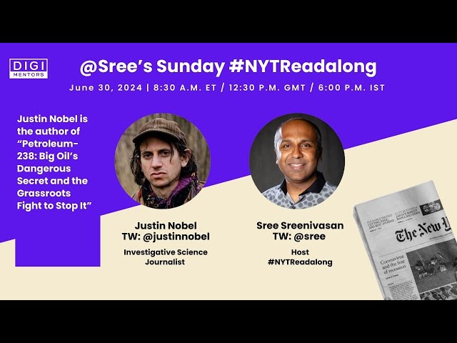 NYTReadalong | Justin Nobel (Investigative Science Journalist)