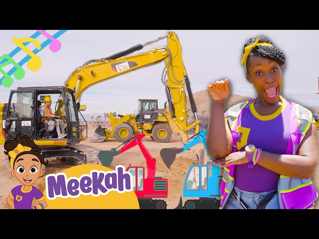 Brand New Meekah Excavator Song! | Blippi and Meekah Construction Nursery Rhymes for the Family