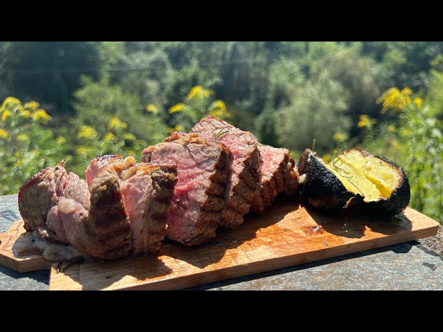 Filetto di VITELLO lardellato con PATATA al cartoccio🥩 (Relaxing sound, Bushcraft, Veal meat)