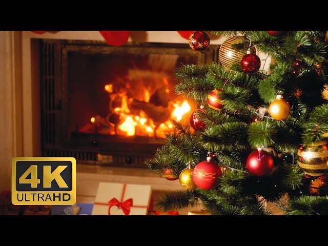 🔥 Cozy Christmas FIREPLACE - 6 HOURS Screensaver 🎄 Ambience with Crackling Relaxing Fire Sounds