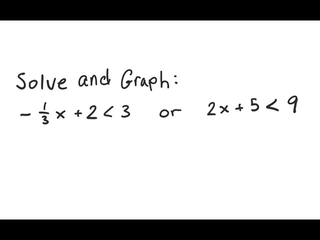 Compound Inequality: Solve and graph -1/3 x + 2 ＜ 3 or 2x+5 ＜ 9