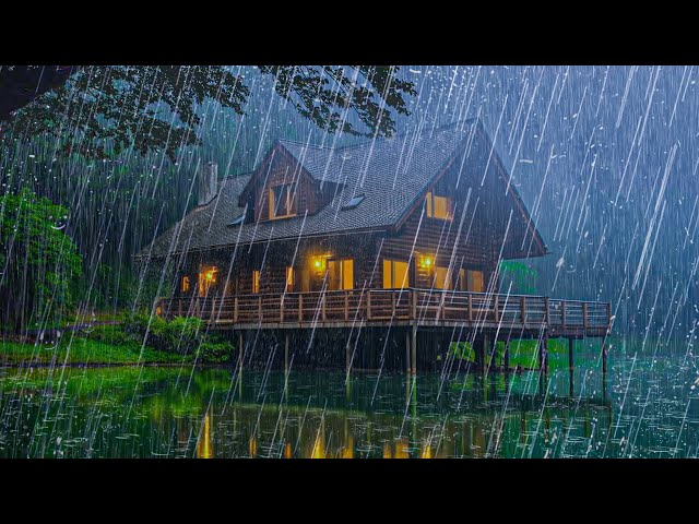 Pioggia Rilassante per Sonno Profondo - Suono di Pioggia e Tuoni sul Tetto di Lamiera nella Foresta