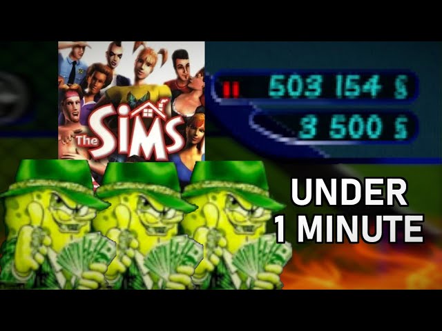 The Sims (PS2) - $500k in Bank speedrun in 59.1 seconds (SUB 1!)
