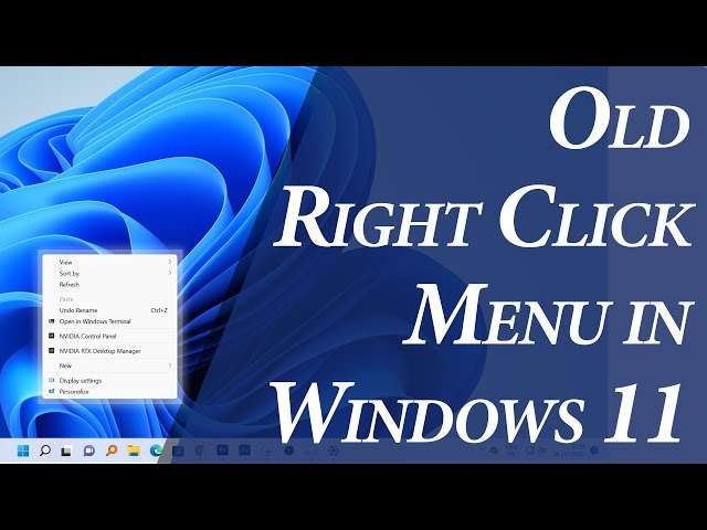 Windows 10 right click menu in windows 11