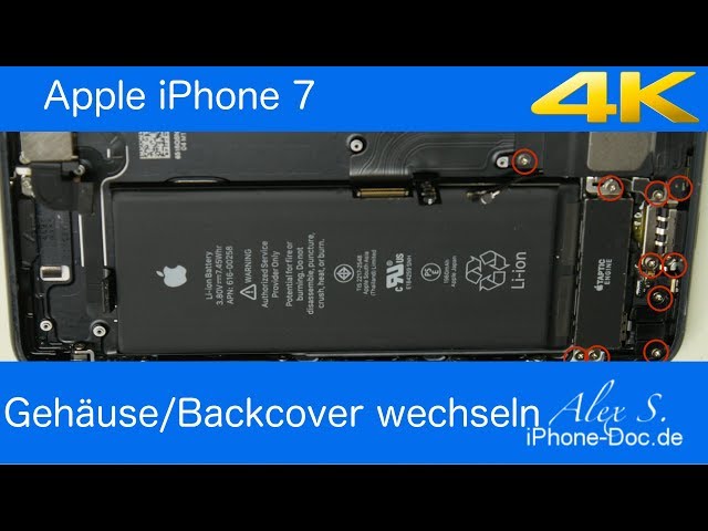 IPhone 7 Gehäuse, Rückseite, Backcover wechseln, tauschen, umbauen, Deutsch, reparieren