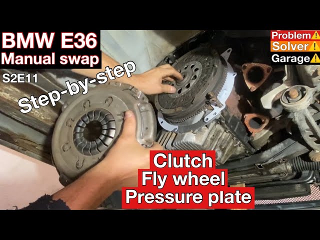 BMW E36 Fly wheel, Pressure plate, Clutch disc, Pilot bearing, Instillation