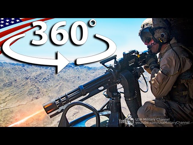 【360度】UH-1ヘリコプターのドアガンナーの360度VR動画