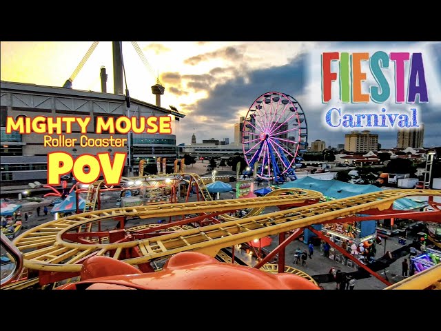 Mighty Mouse Roller Coaster POV | Fiesta San Antonio Carnival | April 25, 2023