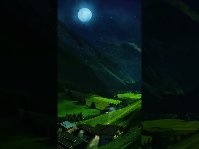 A beautiful night in the chilly village valley #shorts #youtubeshorts #nature #village #beautiful