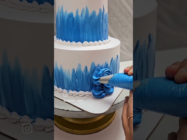 simple two tier cake #birthdaycake #cakedesign