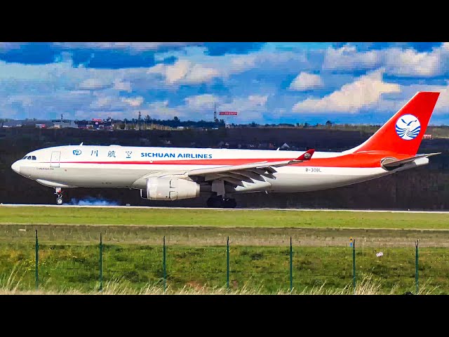 17 MINUTES of LANDINGS at BUDAPEST AIRPORT | Boeing 767F, Airbus A330F, ATR 72 + More | 4K