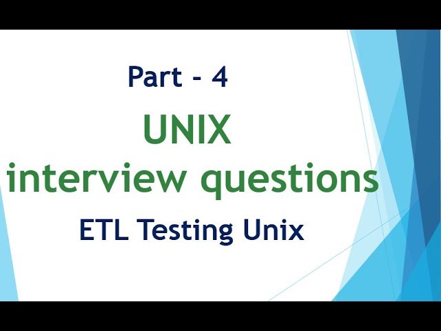 UNIX & Linux interview questions for ETL Testing Part 4